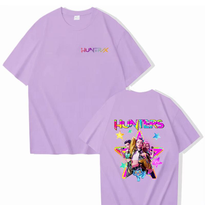 Movie KPop Demon Hunters T-shirts Cute Kawaii Rumi Mira Zoey Graphic T-shirt Men Women Fashion Oversized T Shirts