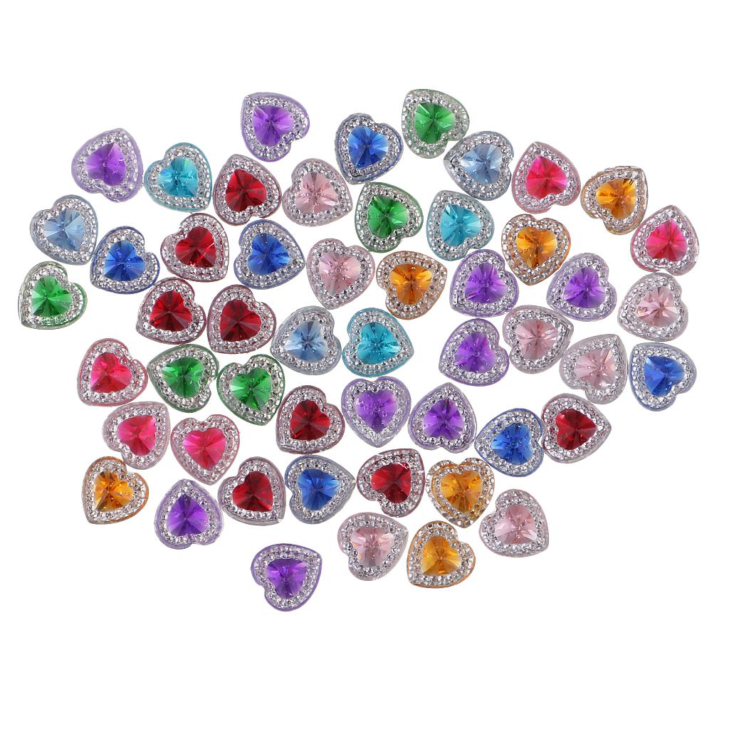 Decorative Resin Rhinestone Buttons Heart Shaped Luxury Sewing Buttons for Clothes and DIY Projects