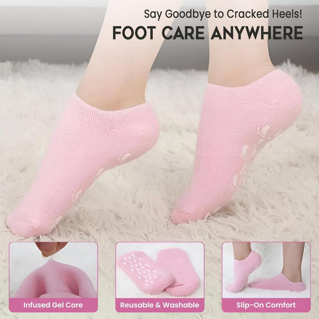 Silikon-Socken mit Fersenspalt-Schutz Vitamin E Fußfeuchtigkeit und Hypoallergenes Gel Für Reisen im Freien Weiche Feuchte Füße Damen