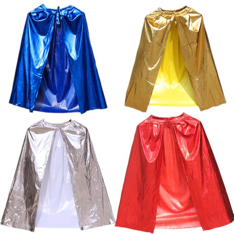 

Children s Halloween Gold and Silver Shiny Cloak for Stage Performances