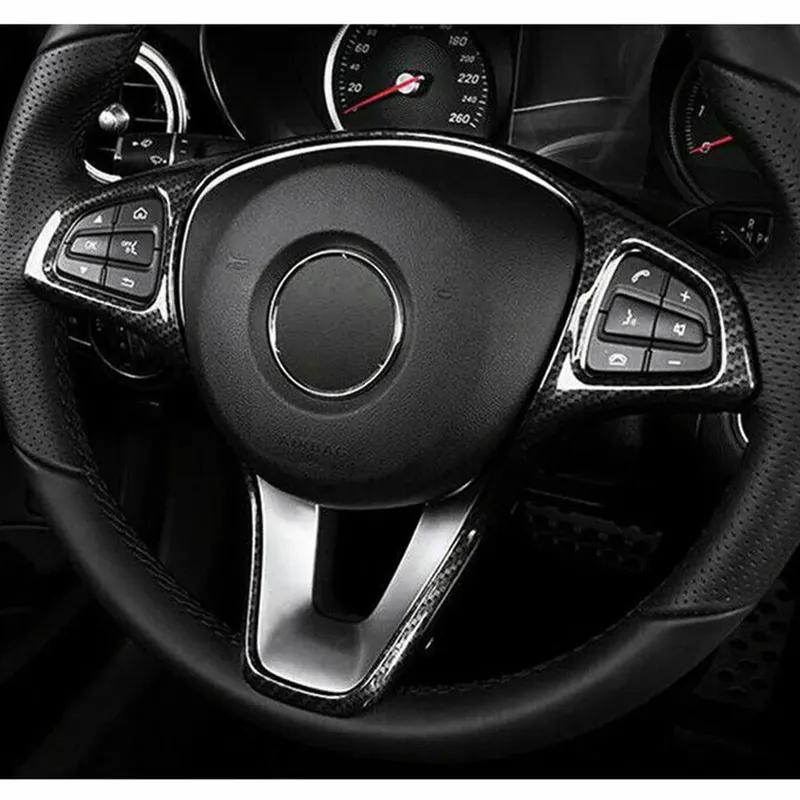 Auto Lenkrad Zierknopf Dekorationsrahmen Abdeckung Zubehör Für Mercedes Benz C E GLC GLA CLA W205 W213 X253 2015-