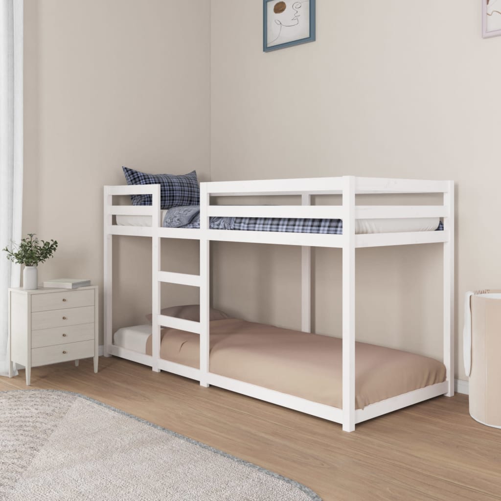 Vidaxl Cama Litera, Blanca, 80X200 Cm, Madera Maciza de Pino