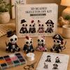3D Beaded Skeleton DIY Kit 4-Piece Set Create Unique Skeleton Figures with Beads and Wire Frame Includes Instructions for Crafting and Display