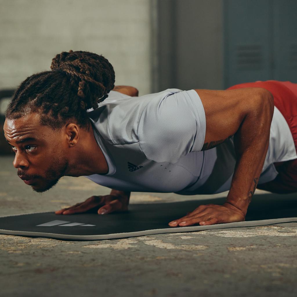 Adidas Training 10mm with Carry Gray Mat/Fitness/Yoga, Thick, Wide, Durable, Non-Slip, Strap, ADMT-12235GR,