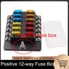Car Boat  Fuse Box Holder With 12 Way Blade Fuse Holder Block & Warning Indicator  12V~24V Power Distribution Panel Board