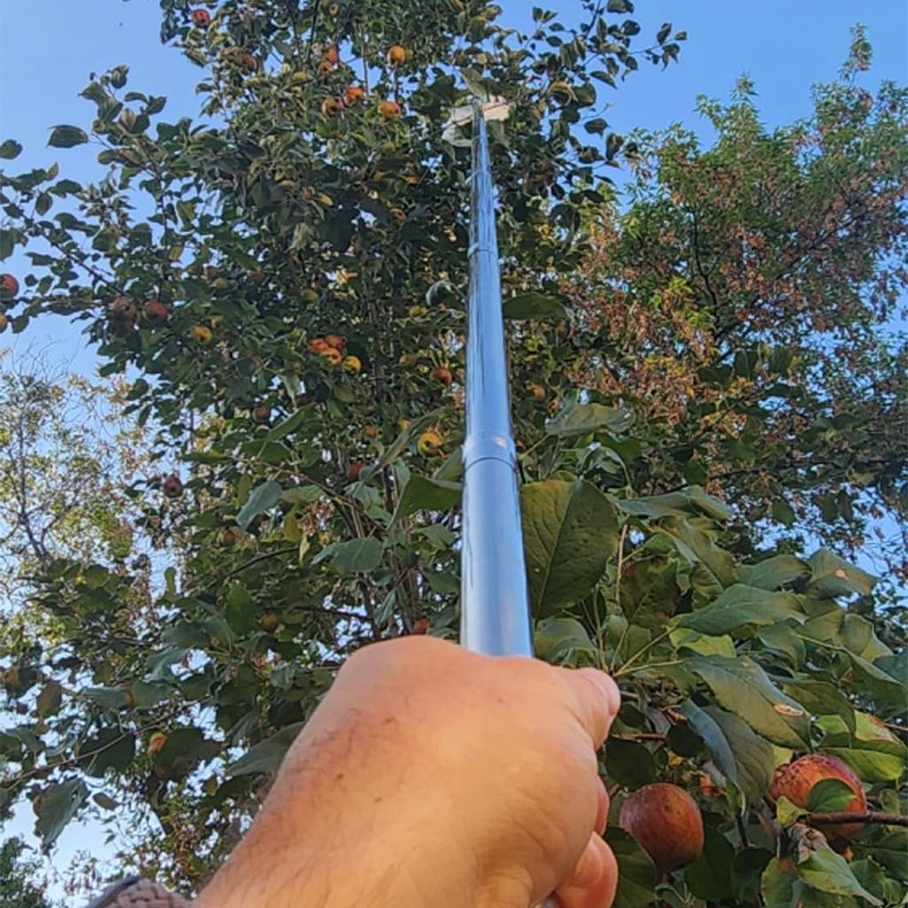 Telescopic Fruit Collection Tool Adjustable 3.3ft To 13ft Handle With Durable Stainless Steel Head For Gathering Apples Pears Oranges In Gardens
