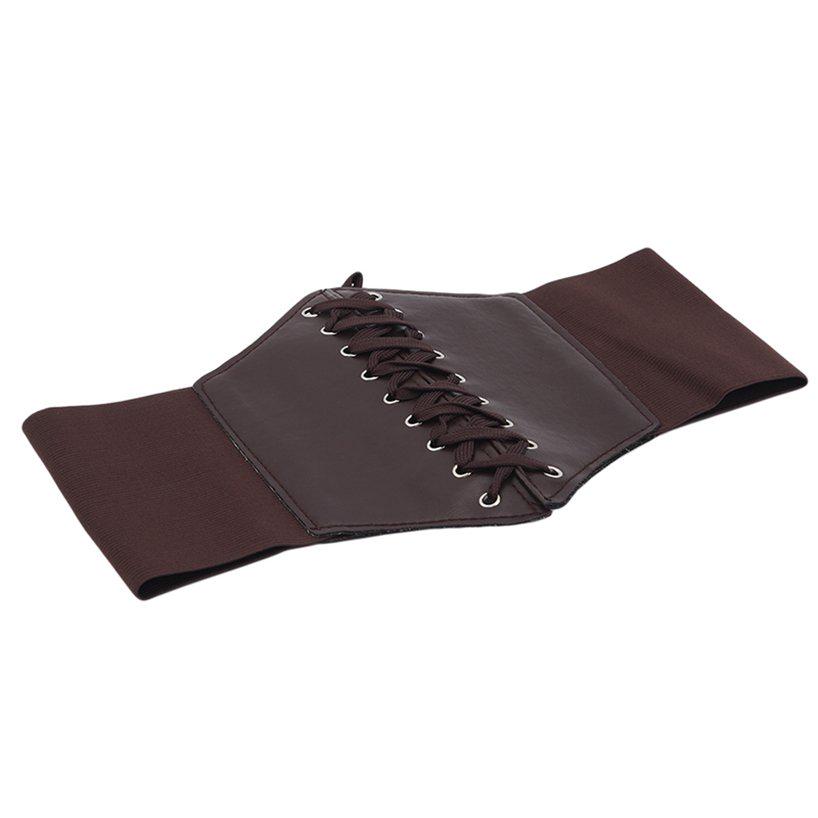 Mode large Corset ceinture PU femmes ceintures extensibles décontracté Corset pansement