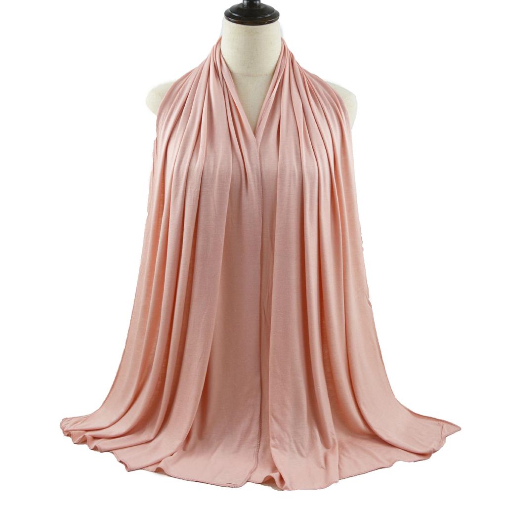 Ramadan Modal Cotton Jersey Hijabs For Woman Long Muslim Scarf Shawl Plain Soft Turban Tie Head Wraps For Women Islamic Clothing