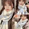 [One piece] Scarf women's new winter plaid to keep warm, advanced sense versatile and sweet student scarf