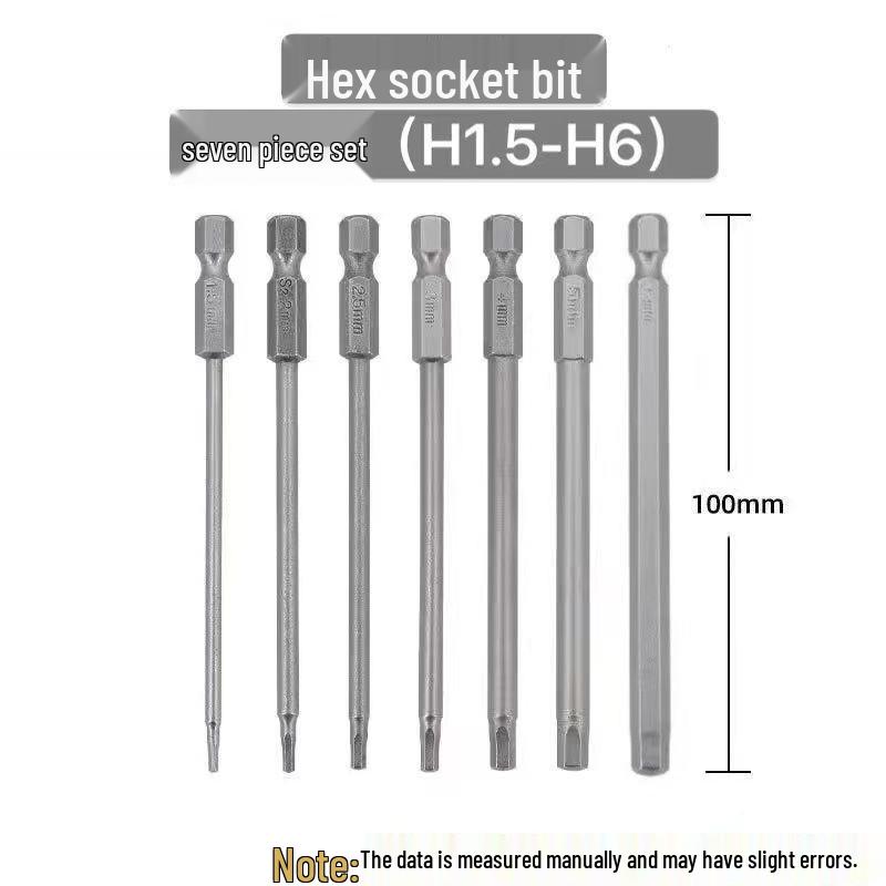 Hex Bit Set for Drills: Super Hard S2 Industrial Extended Screwdriver and Wrench Bits