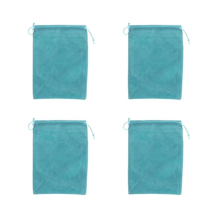

4pcs Compact Fishing Gear Storage Organizers with Soft Flannel Interior for Damage Prevention Size Variety Protective Bag Blue S