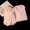 Cartoon Jacquard Pajama Set - Long-sleeved Cardigan & Pants