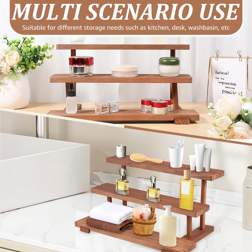 Wood Cupcake Riser Display Stand Dessert Window Counter Perfume Cosmetics Rack Dessert Model Mini Figure Shelf