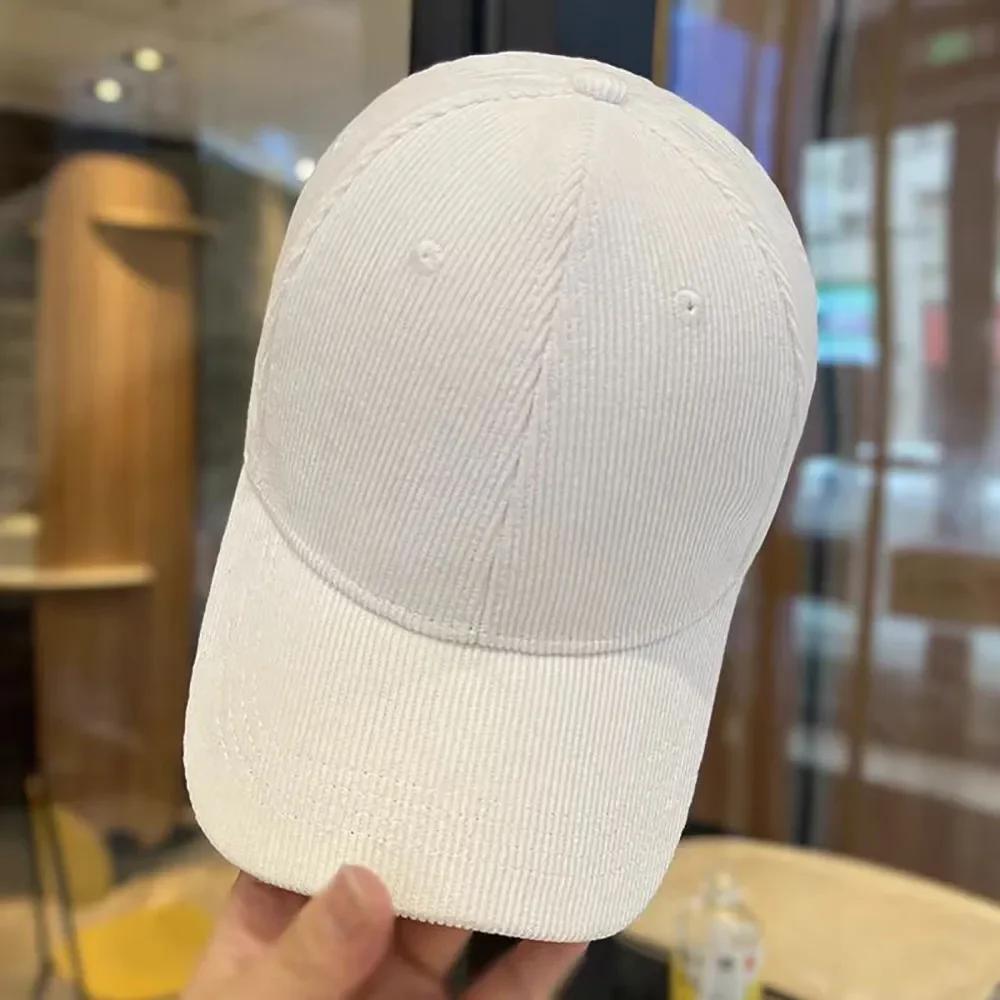 Solid Color Corduroy Baseball Cap Women's Autumn And Winter Warm Fashion Soft Top Wide Brim Baseball Cap