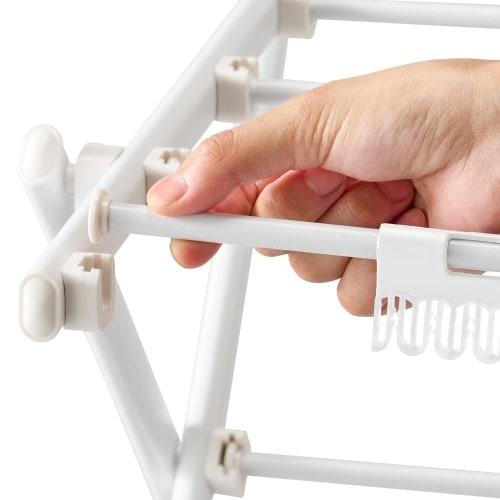 LIV PLUS Indoor Clothes Drying Rack, Foldable, Compact, Stand, Flat Drying, 81cm Wide X 60cm Deep X 103cm High, White, NY-321