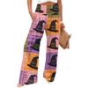Women's Casual Time Straight Leg Pants Print High Waist Pants With Pockets