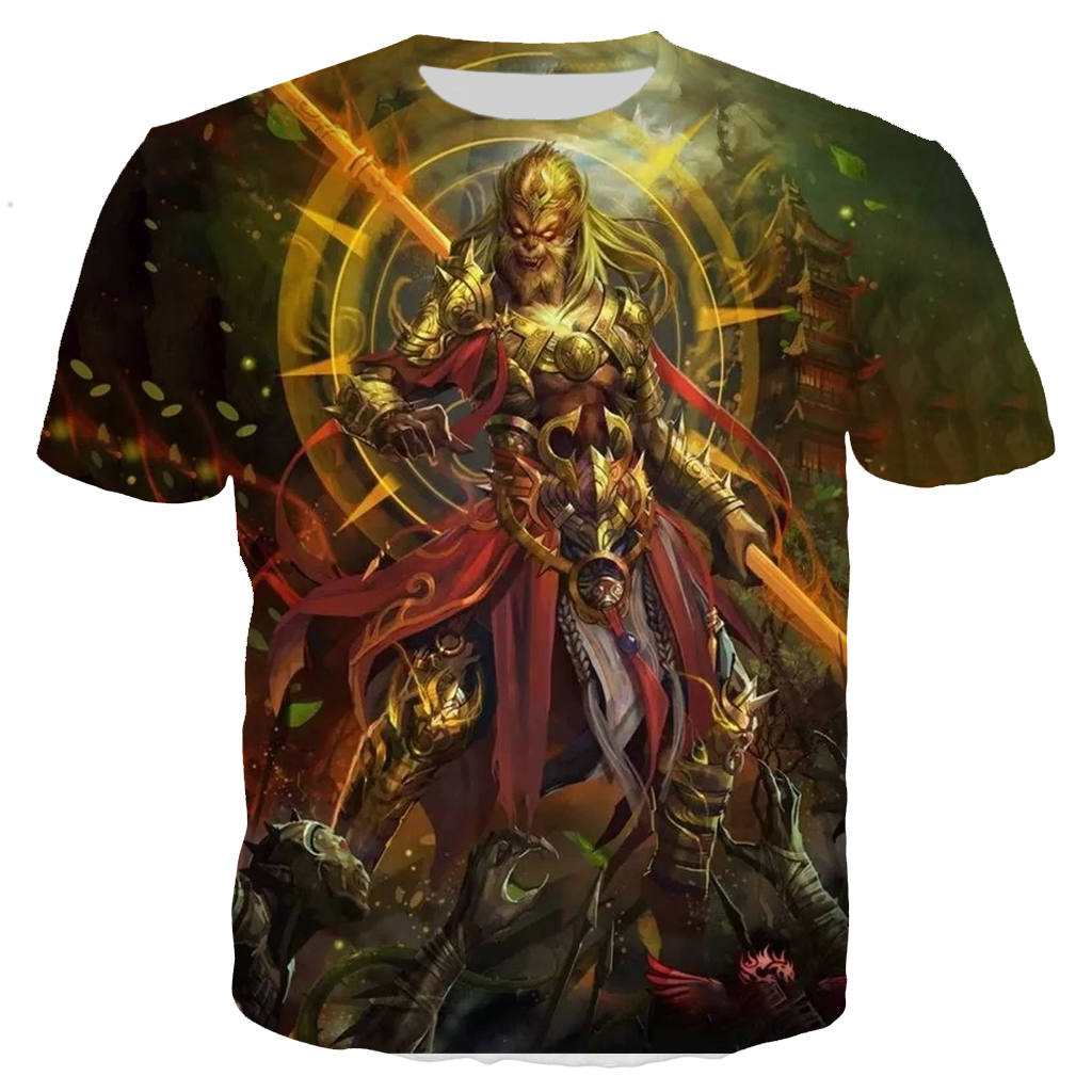 New Hot Sale Cool T Shirt Men/women Sun Wukong 3D Printed T-shirts Short Sleeve Harajuku Style Tshirt Streetwear Tops