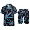 Psychedelic Magic Mushroom Men Sets Printed 3D Print Casual Shirt Beach Shorts Oversized 2Pcs Set Vacation Hawaiian Man Suits