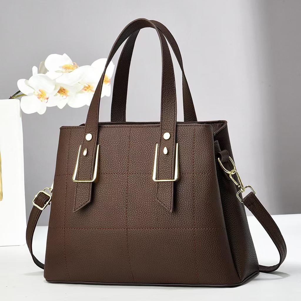 Mode Neue Freizeit Große Kapazität Karomuster Tragetasche Koreanische Schultertasche Patchwork Pendler Handtasche Alles