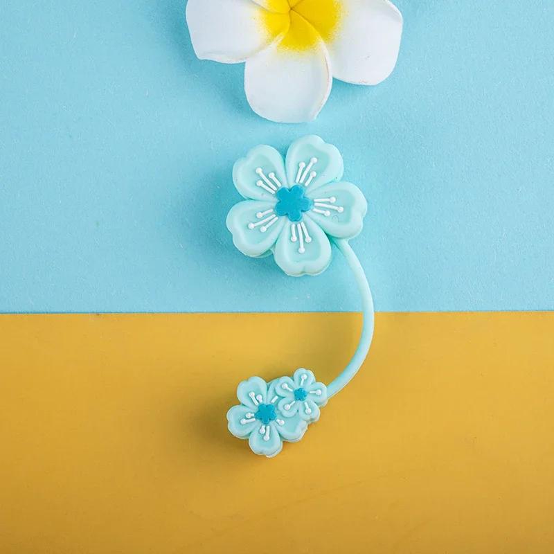 1PC/4Pcs Cute Flower Straw Covers Cap for Cup 40oz Tumbler Accessories Kawaii Silicone Straw Topper Protector Cap for 10mm Straw