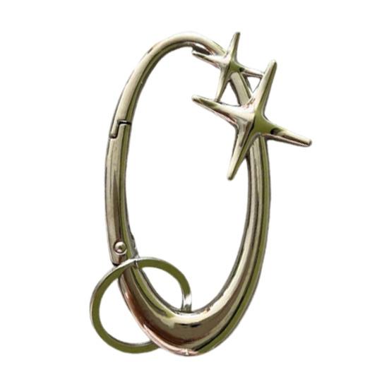 Carabiner Keychain Pendant Horizontal Alloy Metal Small Lightweight Durable Spring Gate Clip Belt Loop Backpack Bag Charm Punk