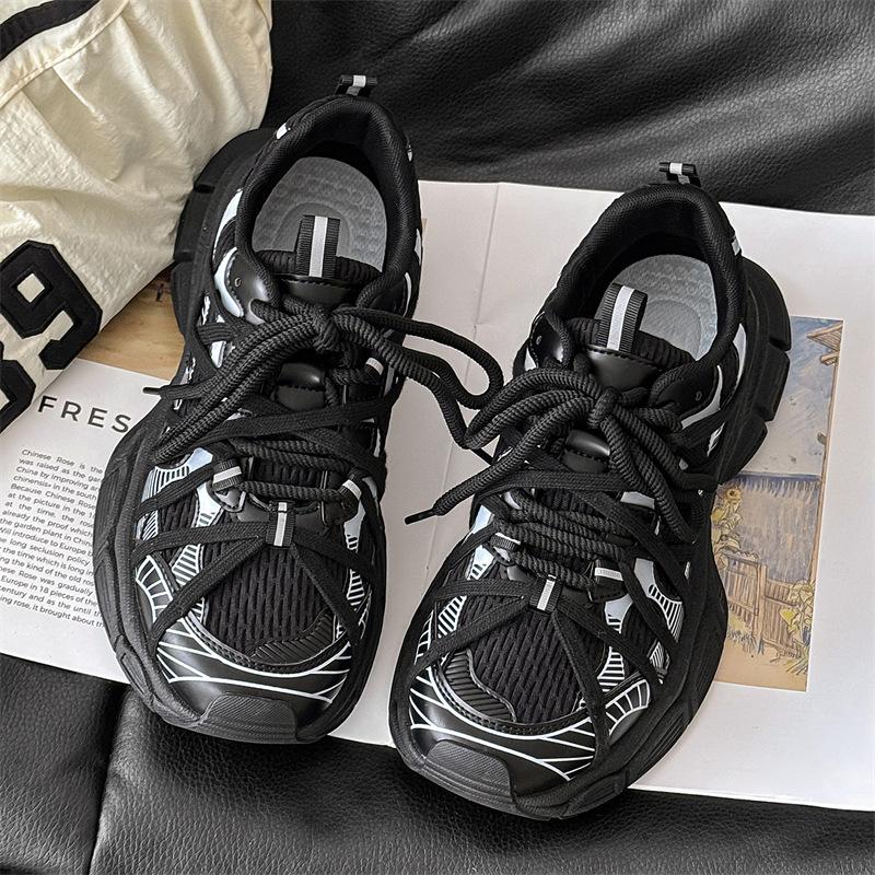 Fashion Sneakers for Men Chic Breathable Anti Slip Mesh Thick-soled Sneaker Mens Light Comfort Outdoor Casual Sneakers Zapatillas Hombre
