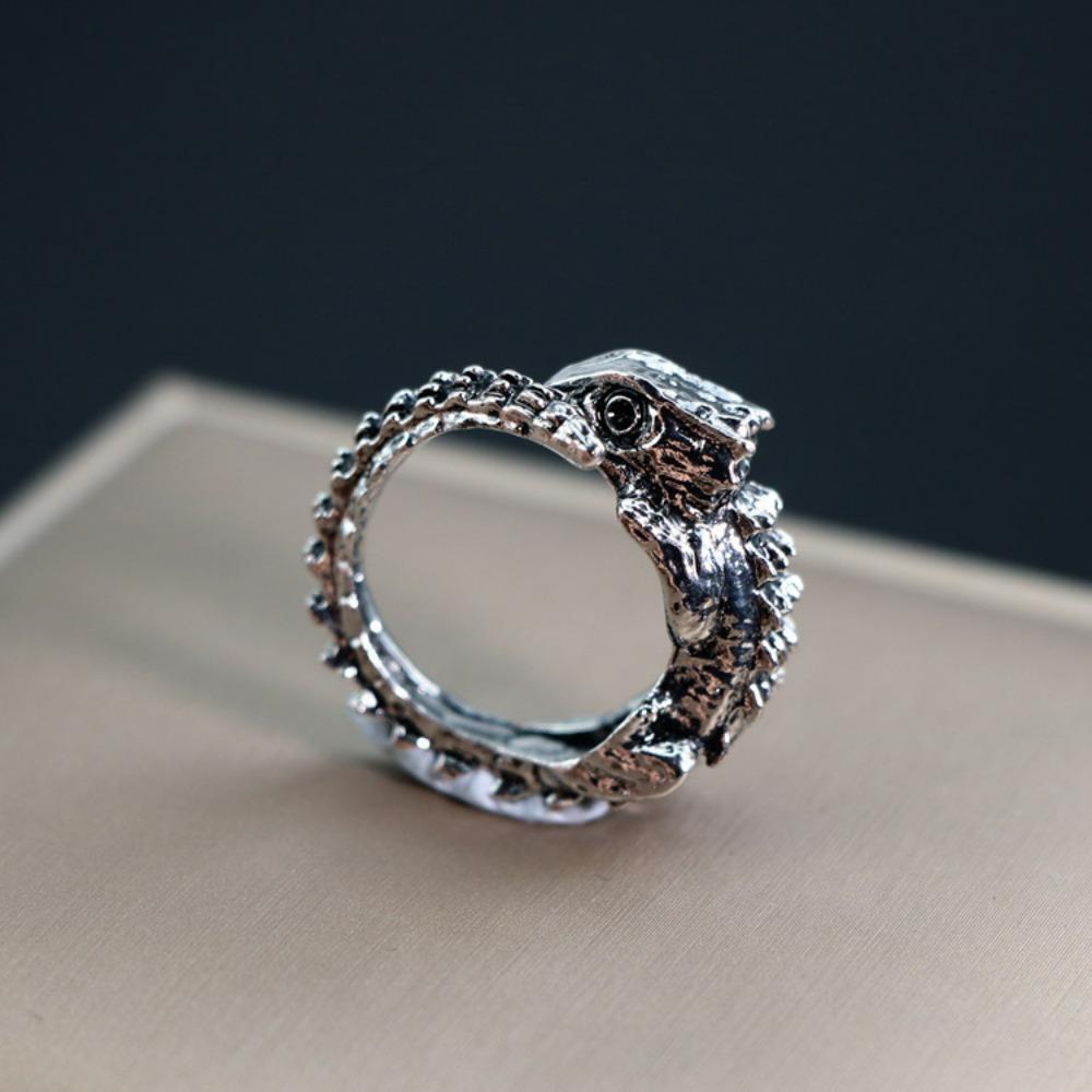 European and American Men's Trendy Metal Ring, Retro Style Cool and Handsome Design Totem Geometric Men's Ring