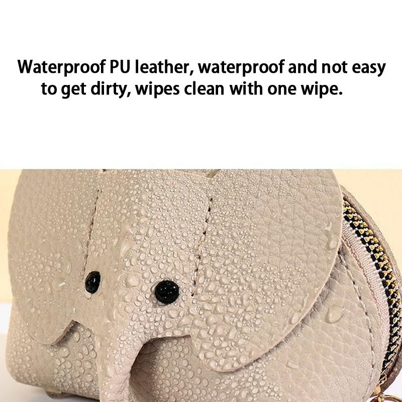 PU Leather Baby Elephant Coin Purse Women's Bag Pendant Creative Card Holder Storage Lipstick Envelope Zipper Money Bag