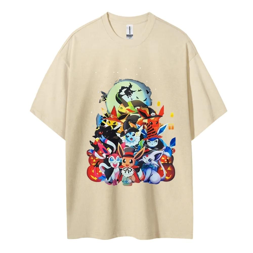 Pokemon Japanese Hotblooded Anime Classic Characters Sports Casual Shortsleeved Comfortable Halfsleeved Popular Slayer