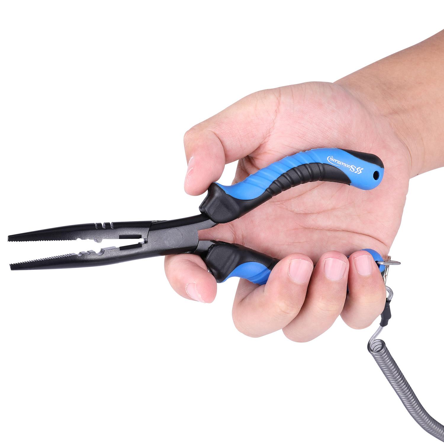 

Sougayilang плоскогубцы для рыболовных крючков средство для удаления рыболовных крючков из нержавеющей стали инструмент для контроля рыбы синий