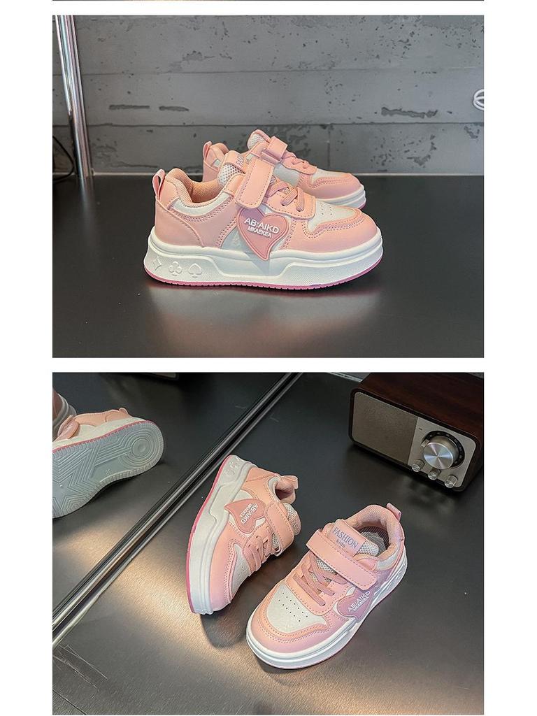 2025 Autumn Korean Style Girls' Heart Low-Top Canvas Sneakers for Children