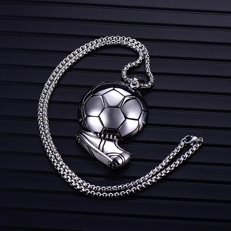 Creative Sport Necklace Soccer Football Pendant Clavicle Chain Necklace Jewelry for Unisex Durable Stainless Steel C