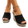 Platform slippers women's summer new high-heeled sandals wedge-heeled sandals muffin shoes large-size shoes