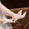 French High Heel Shoes For Women With Silver Upgrade Heels For Formal Events And Receptions