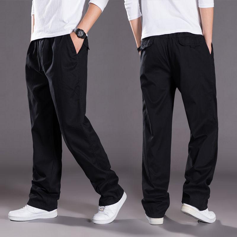 Spring and Autumn Thin Men's Casual Pants Enlarged Overalls Large Size Loose Men's Elastic Waist Trousers