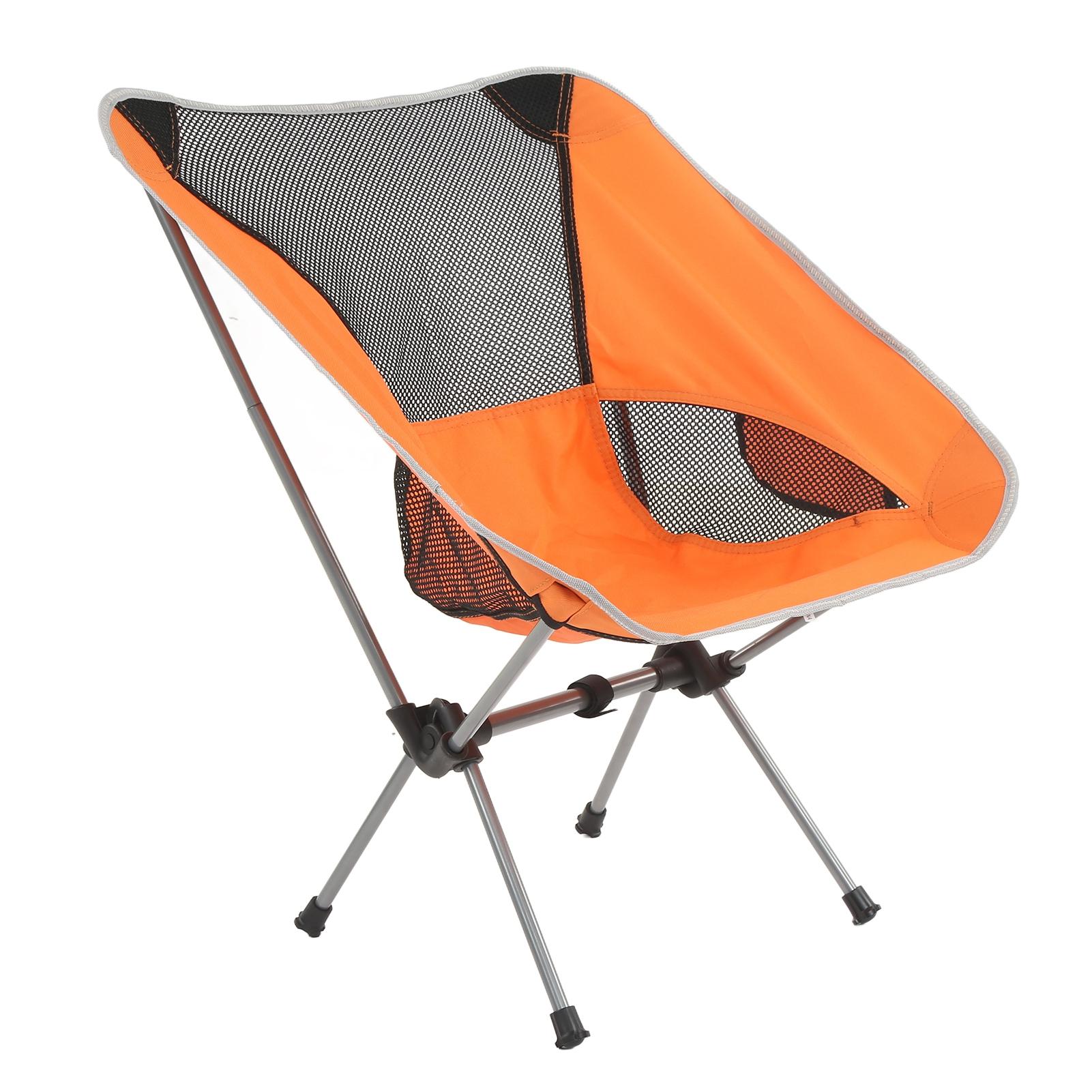 Portable Folding Camping Chair Lightweight Outdoor Camping Chair for Outdoor Camping Beach Fishing Orange