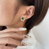 Gica Gema Emerald Earrings With High Carbon Diamond 925 Sterling Silver Unique Design Romantic Fine Earrings Jewelry Wedding Party Gifts New Trend