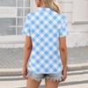 Women's Fashion Casual Lapel Short Sleeve Color Shirt Women's Up Tops