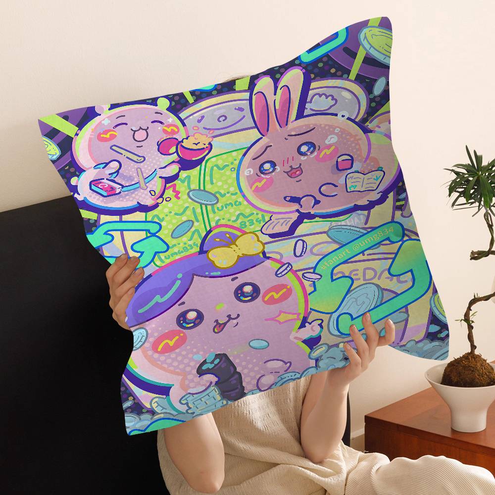Cartoon Cute Amine Chiikawas Pillow Cushion Cover Pillowcase Living Room Sofa Home Decor