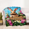 Springtime Bunny Garden Blanket,Suitable for sofas, offices, travel, living rooms, Gifts to relatives and friends, Blanket,Suitable for all seasons.