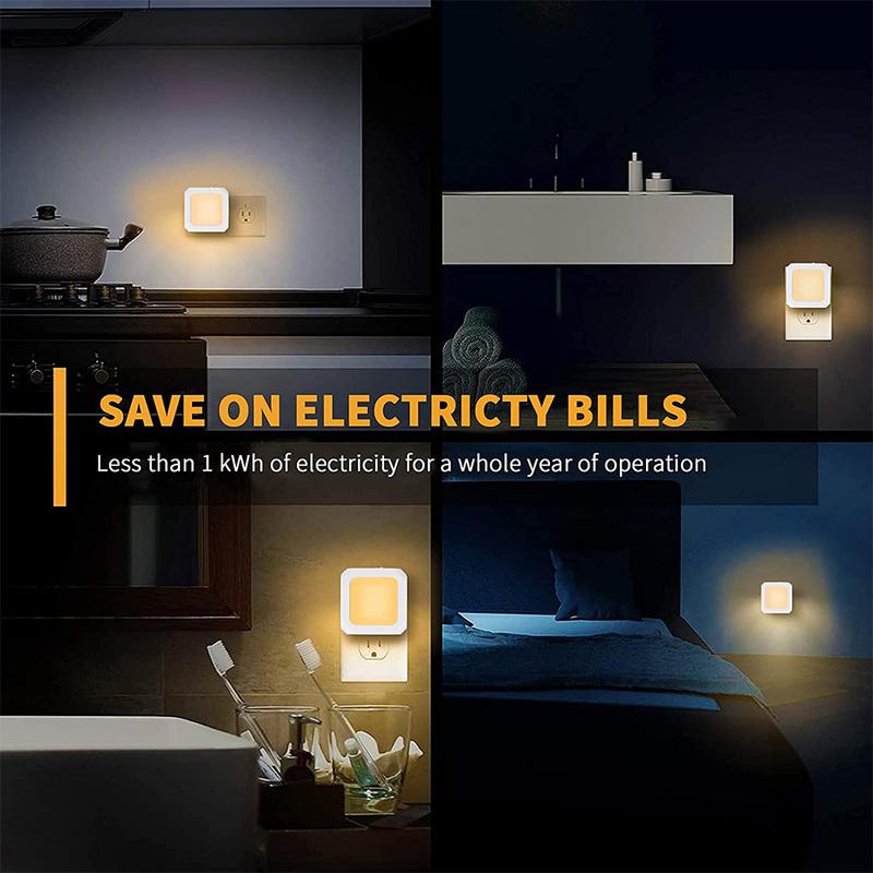 EU US UK Stecker Nachtlicht für Kinderzimmer Automatischer Dämmerung bis Morgengrauen Sensor LED Nachtlampe Dimmbar Warmweiß Kabellose Schrankleuchte