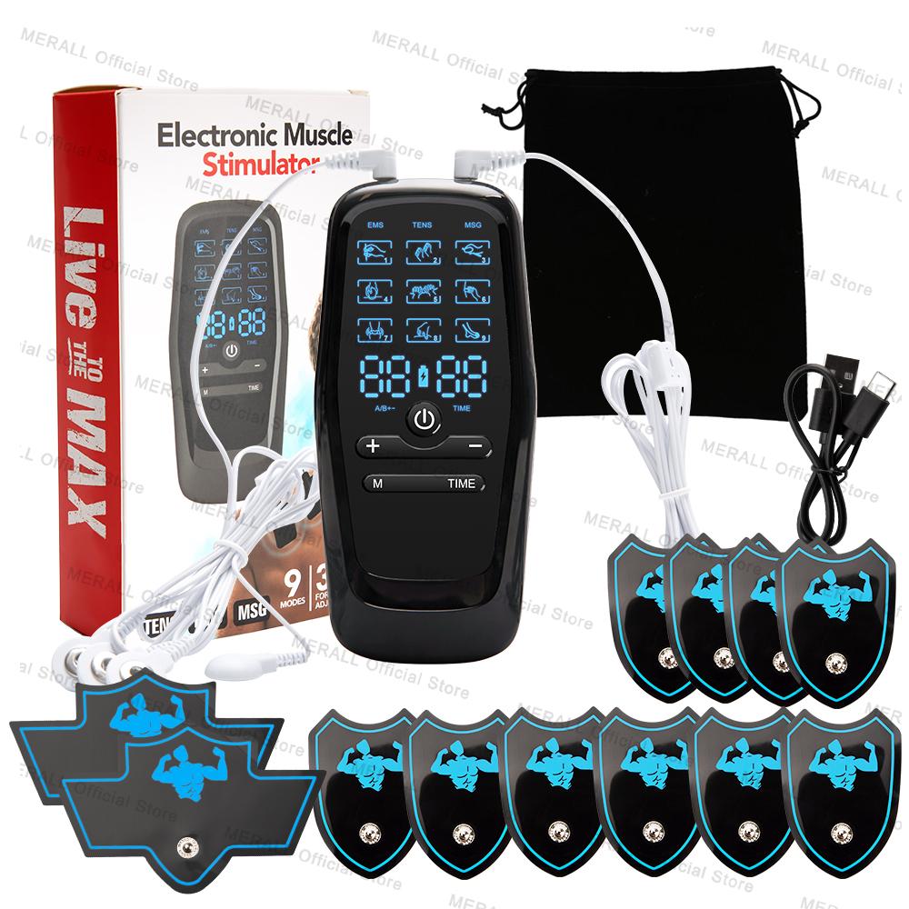 Electric Physiotherapy Tens Muscle Stimulator 9 Mode Ems Acupuncture Body Massage Slimming Machine Stimulator Neck Back Massager