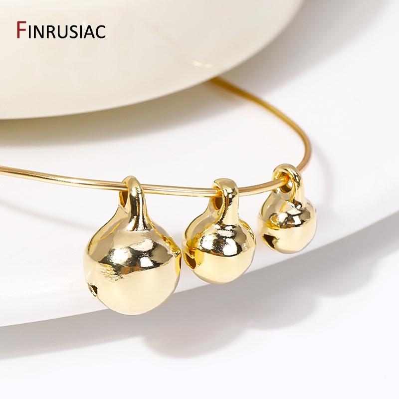 

Wholesale 14K Gold Plated Brass Small Jingle Bells Dangle Charms For Christmas Party DIY Handmade Crafts Accessories 5mm-20pcs