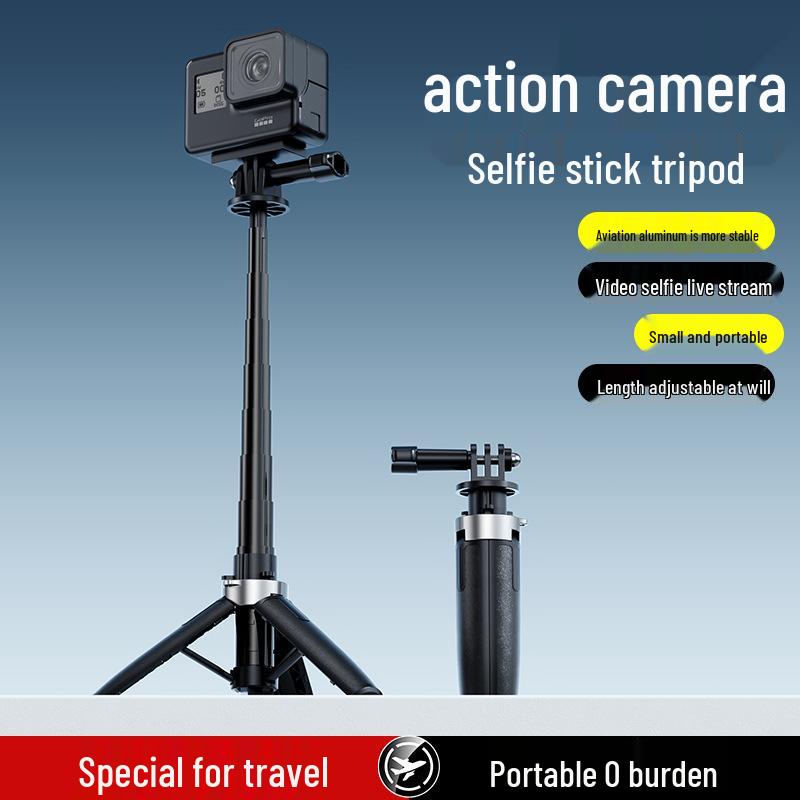 X30 Sports Camera Selfie Stick with One-Button Pop-Open Tripod and Extendable Mount