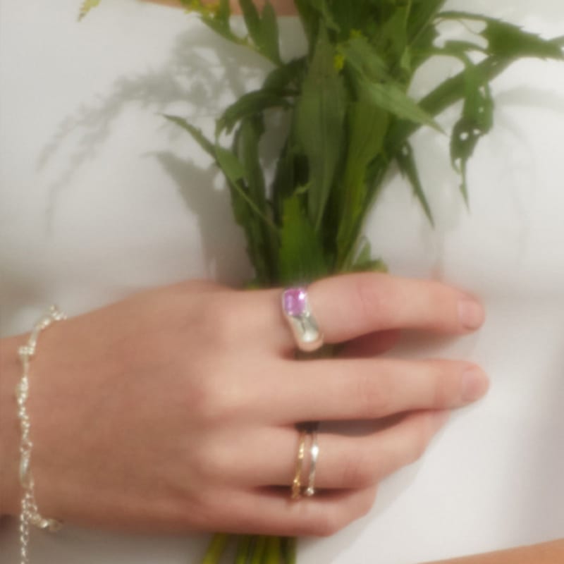 BOLDIERE Wavy Ring_ R18[Pink]