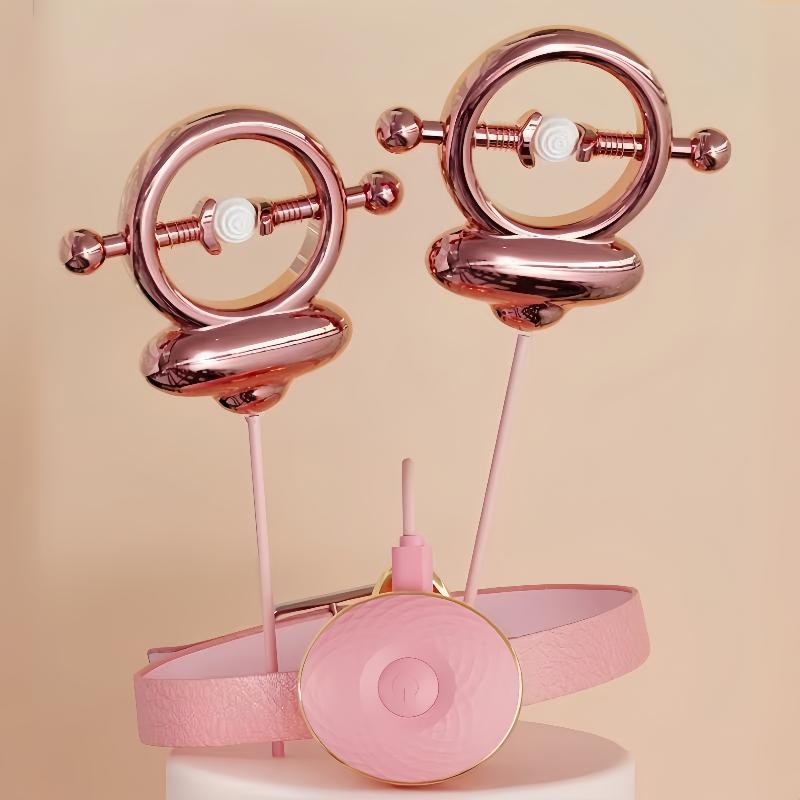Adjustable Nipple Clamp Vibrator Couples Nipple Teasing Toy Nipple Massager 15 Modes Stimulation Orgasm Adult Toy SM Game