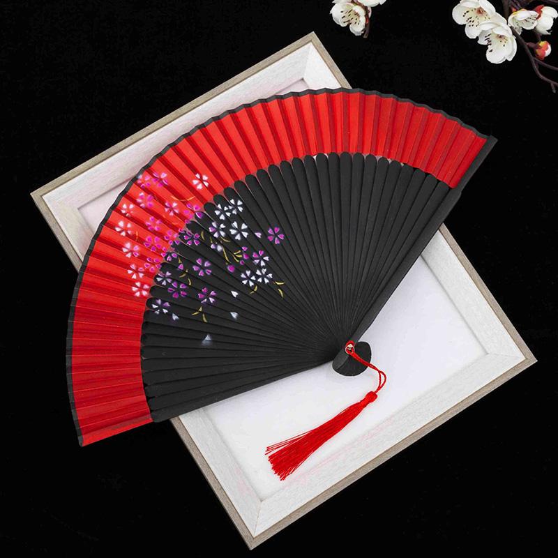 1PC Decor Carved Bamboo Folding Fan Hand-held Fan Gift Dance Fan Wedding Prop Party Wedding
