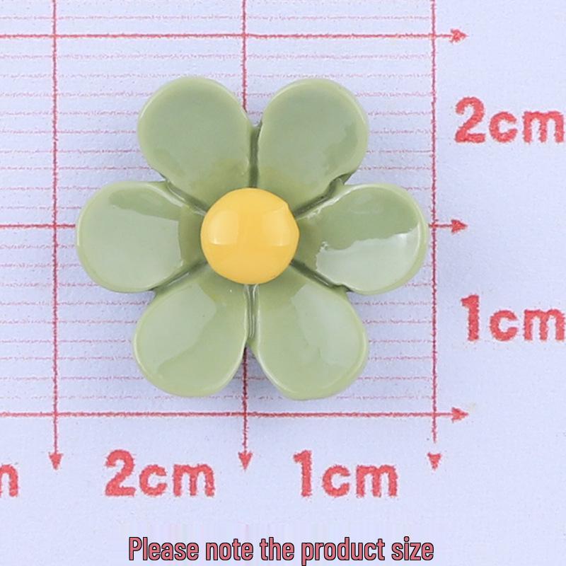 Glossy Six-Petal Flower Resin Accessory: DIY Cream Glue Phone Case Ornament, Hair Clip, and Drop Oil Headdress Material.