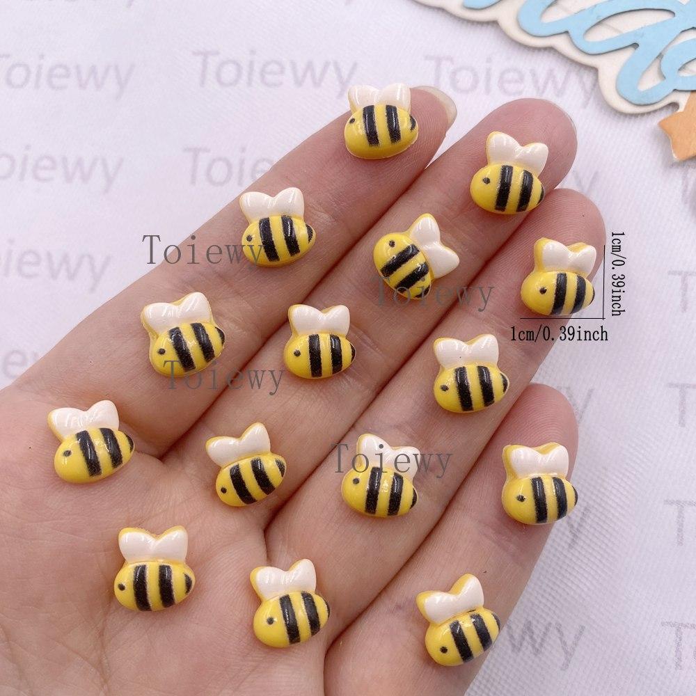 

50Pcs Mixed Resin painted Mini Honeybee Flower Flat back Cartoon Rhinestone Scrapbook Appliques Crafts DIY Nail Art Accessories