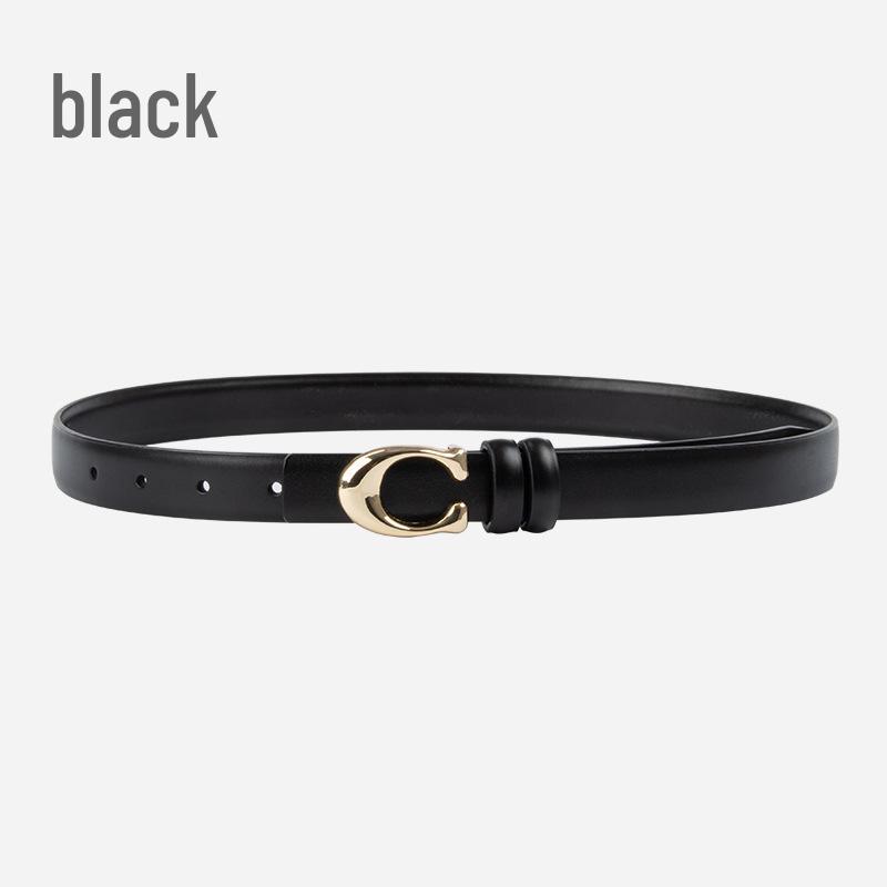 

Женский кожаный ремень с пряжкой в виде буквы C - Мода в корейском стиле, Универсальный декоративный ремень из натуральной кожи для осени и зимы 105 cm